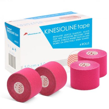 Pharmacels® KINETICLINE Tape коробка и 4 ролика розовый